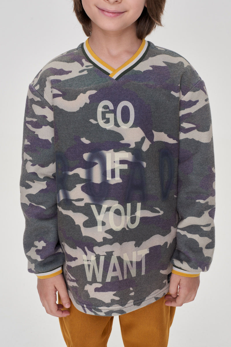 Printed Sweatshirt, military