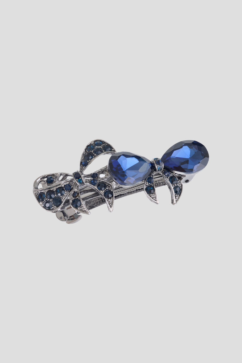 Blue Crystal Bows Hairclip