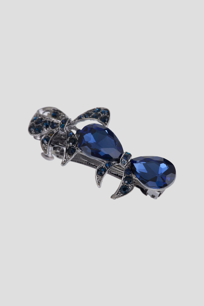 Blue Crystal Bows Hairclip