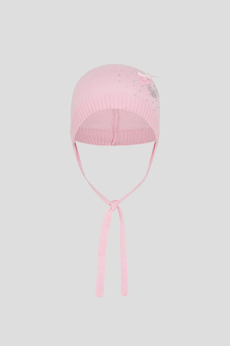 Rhinestone Knitted Hat, pink