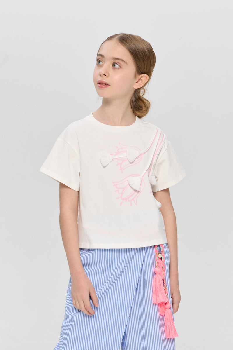 Cropped Decorated T-Shirt