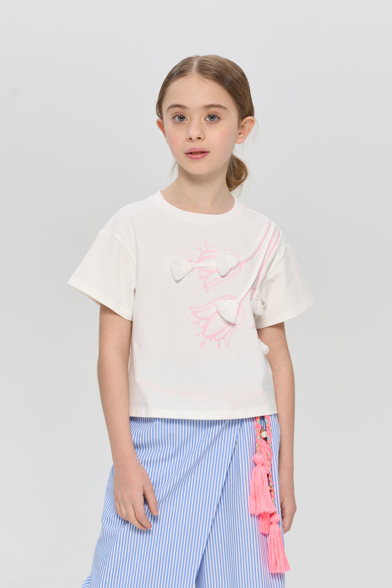 Cropped Decorated T-Shirt