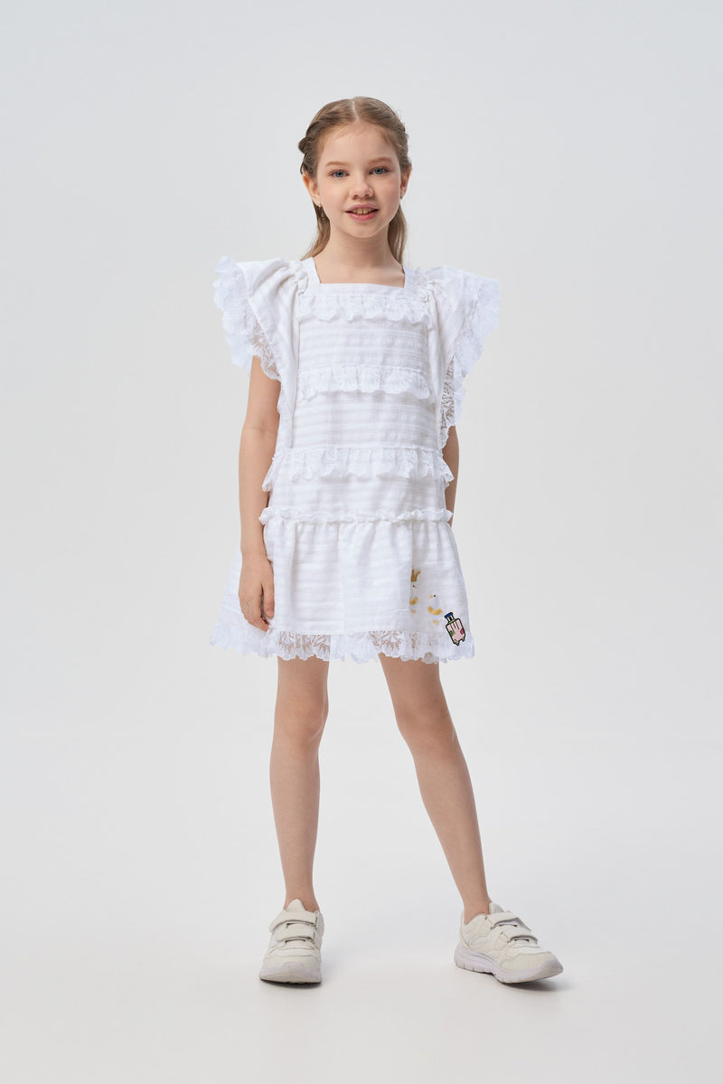 Lace Decorated Cotton Dress