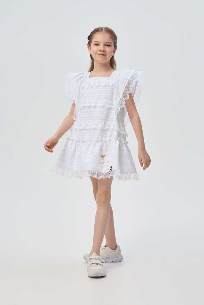 Lace Decorated Cotton Dress