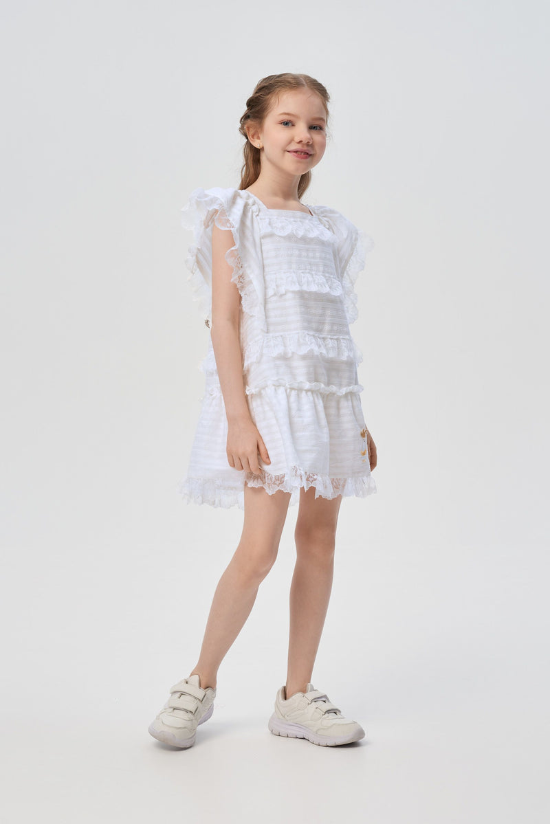 Lace Decorated Cotton Dress