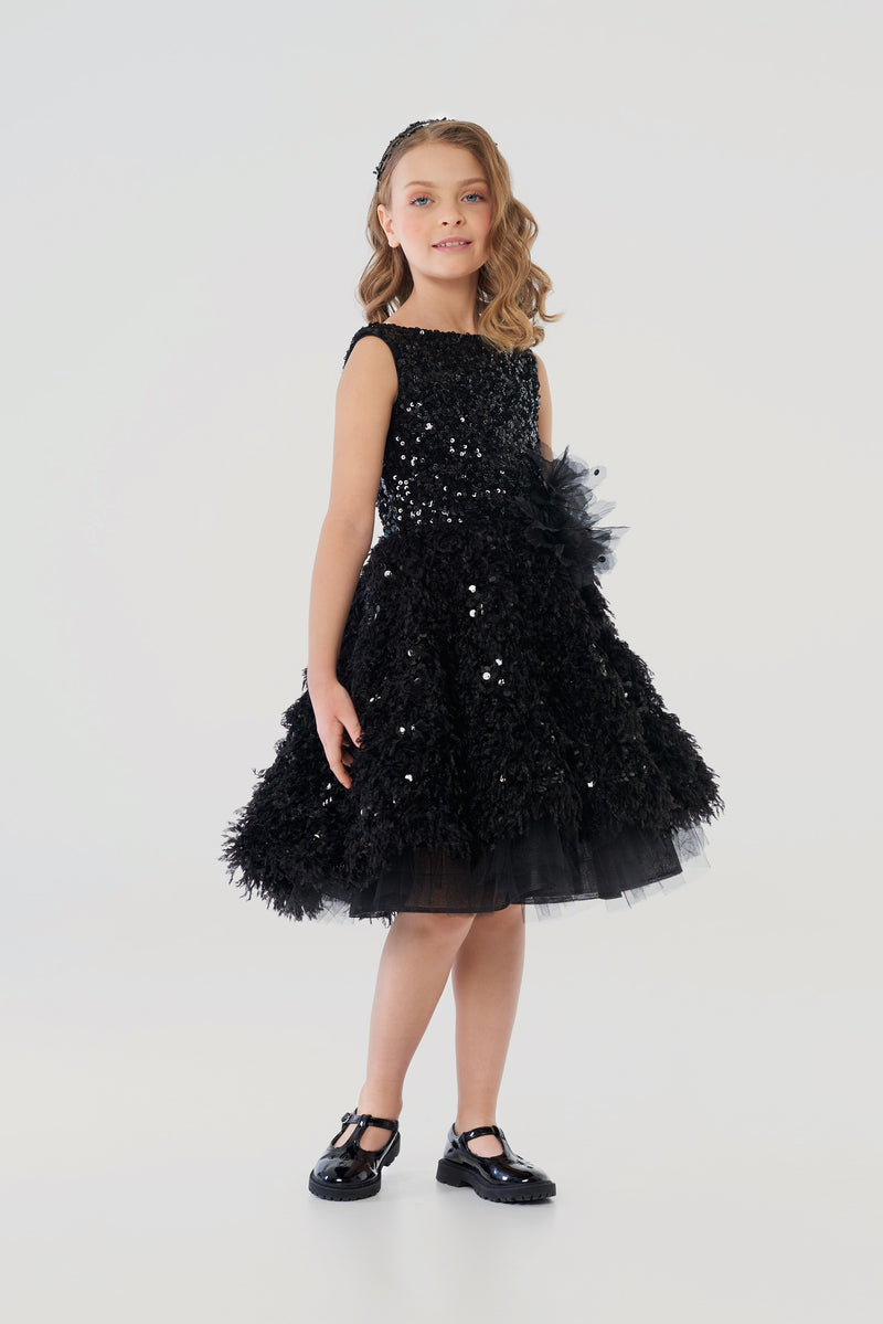 Feathert Fluffy Skirt Shining Top Dress