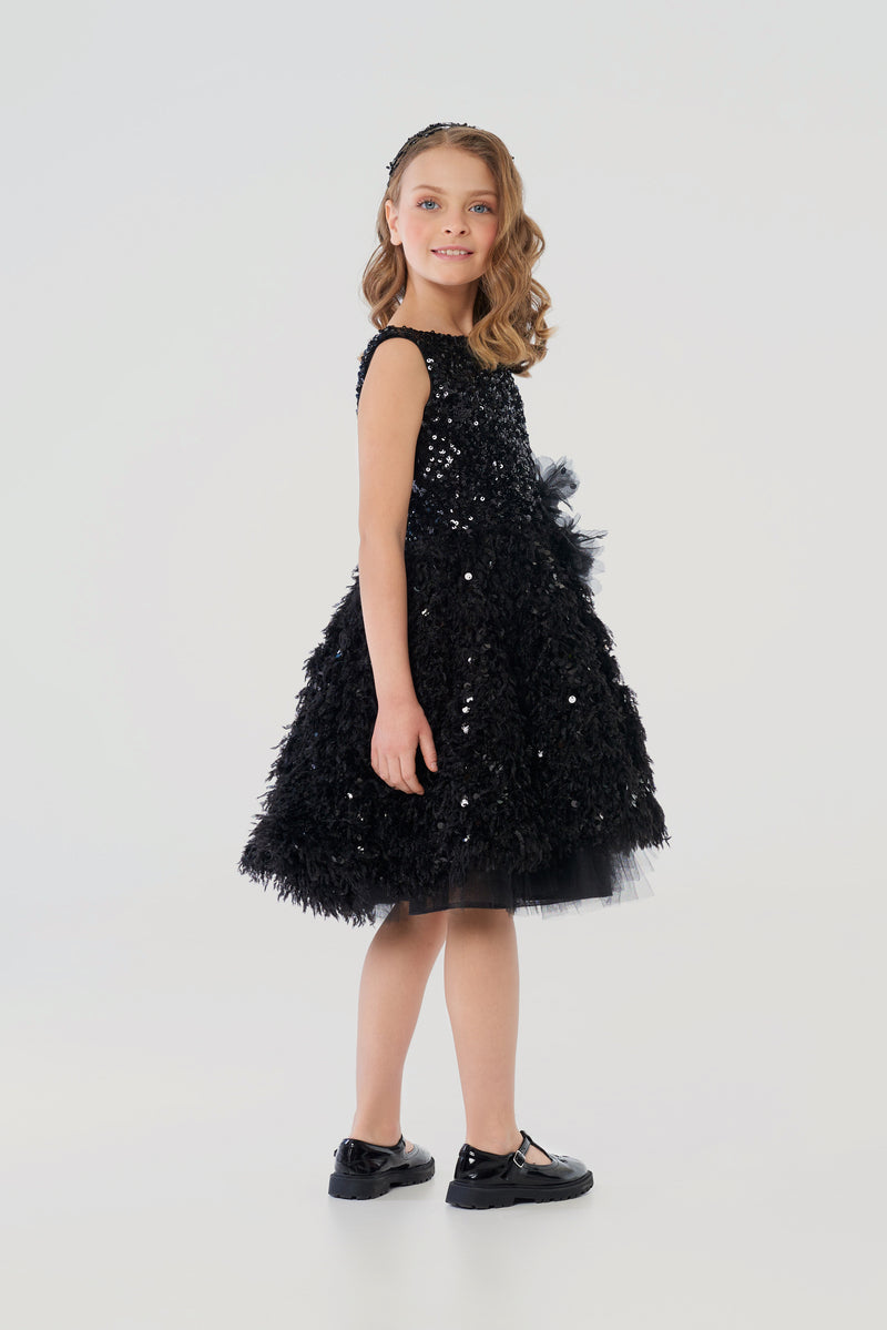 Feathert Fluffy Skirt Shining Top Dress