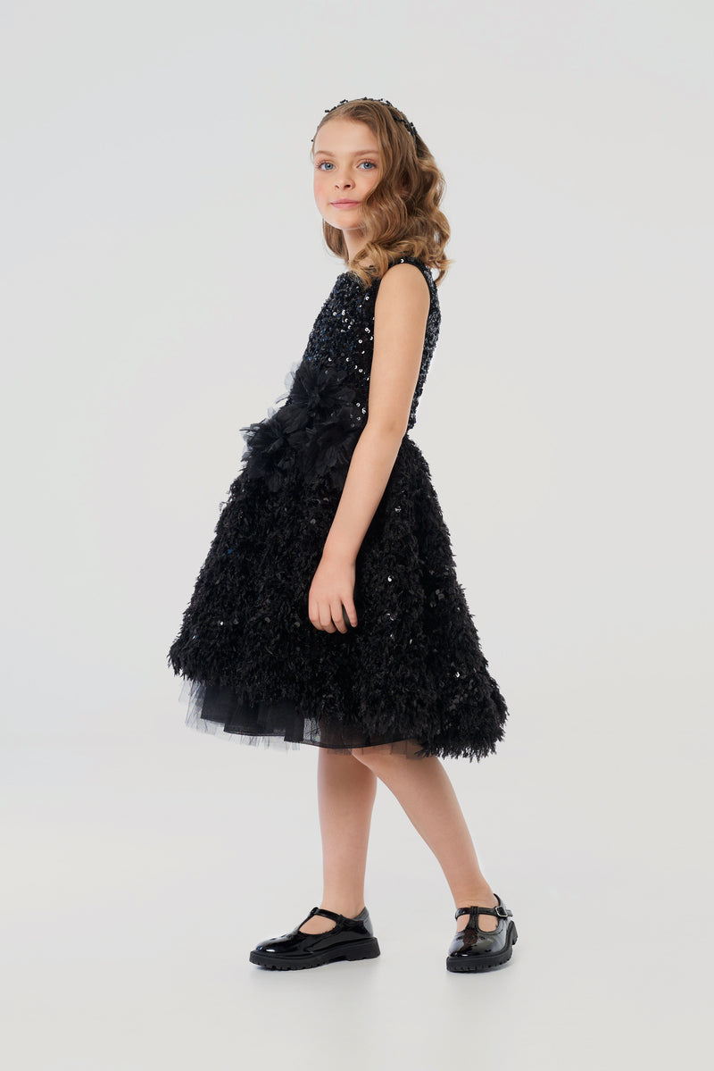 Feathert Fluffy Skirt Shining Top Dress