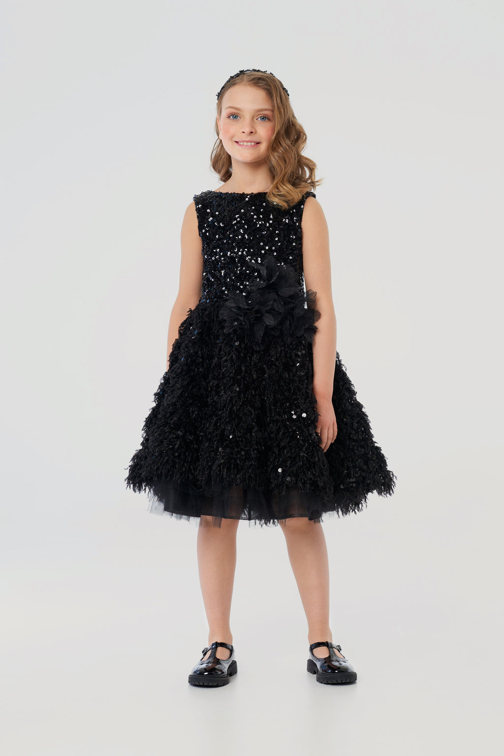 Feathert Fluffy Skirt Shining Top Dress