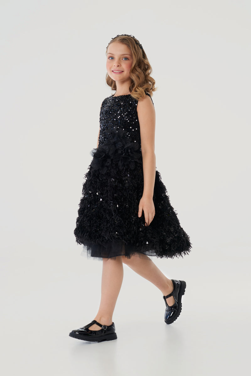 Feathert Fluffy Skirt Shining Top Dress