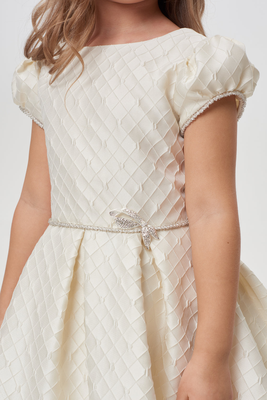 Elegant Quilted Dress, cream