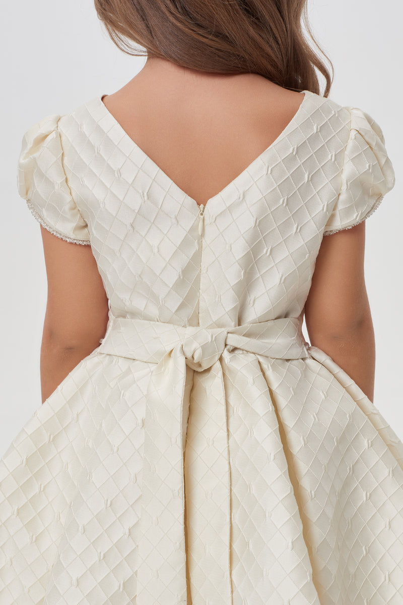 Elegant Quilted Dress, cream