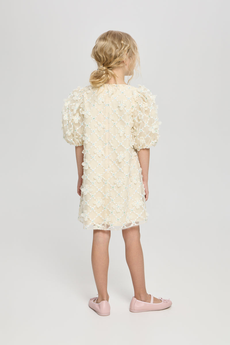 Flower Sequence Cocktail Dress, pistachio