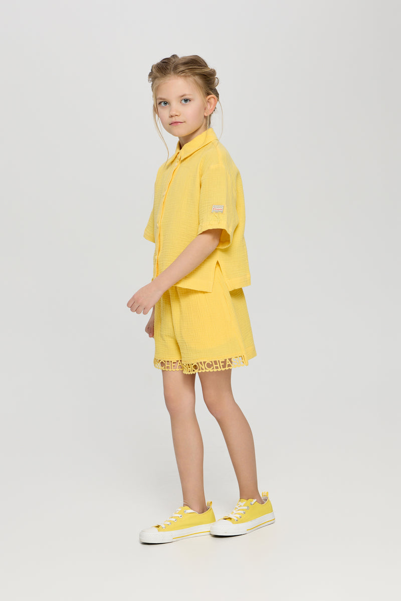 Blouse and Short Set, yellow