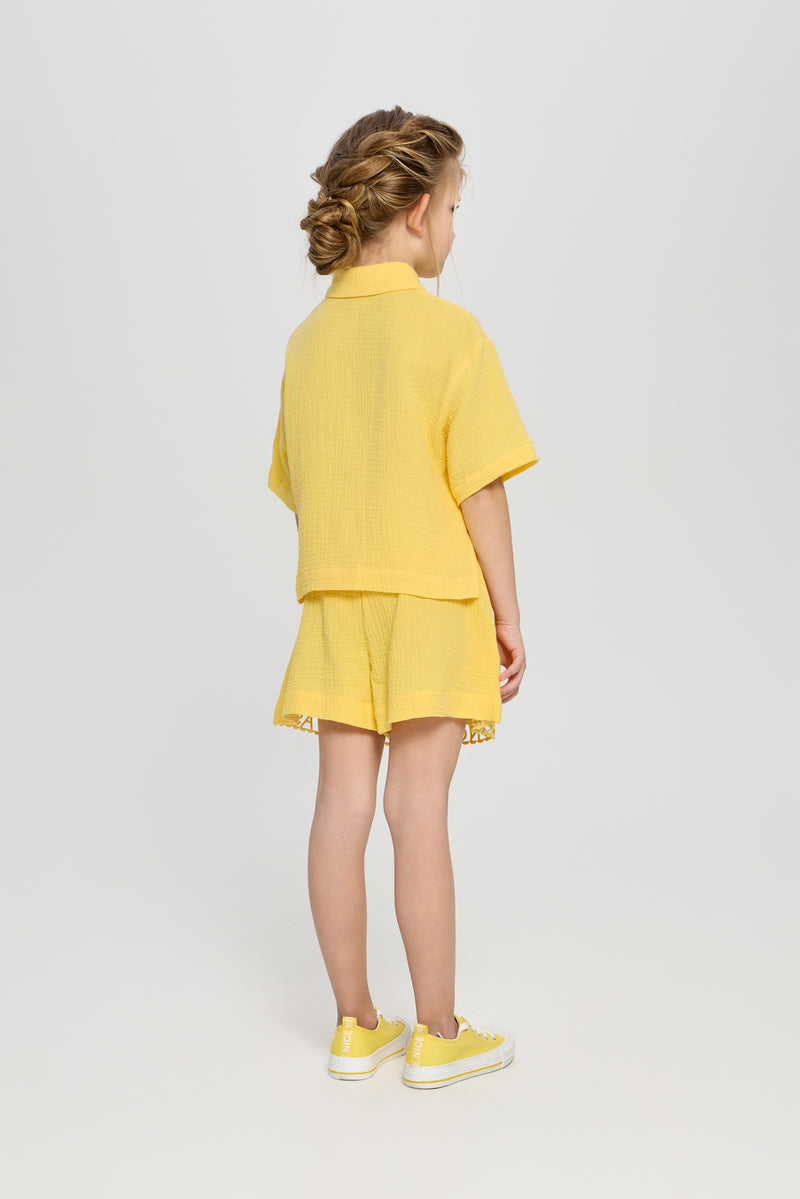 Blouse and Short Set, yellow