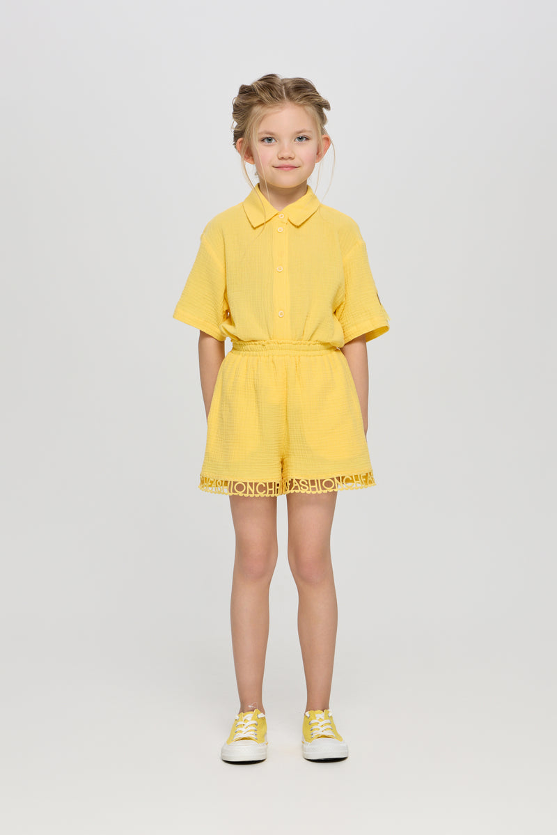 Blouse and Short Set, yellow