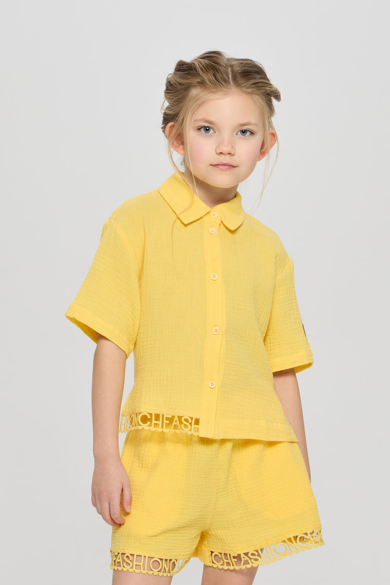 Blouse and Short Set, yellow