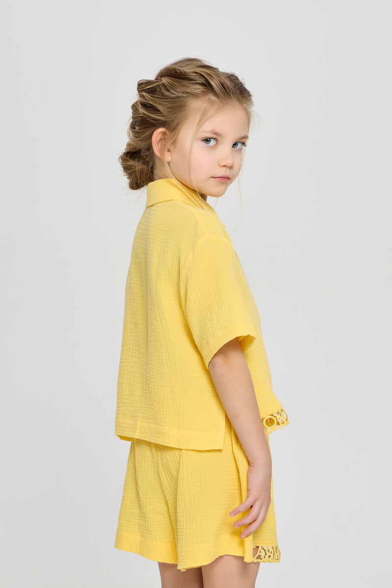 Blouse and Short Set, yellow