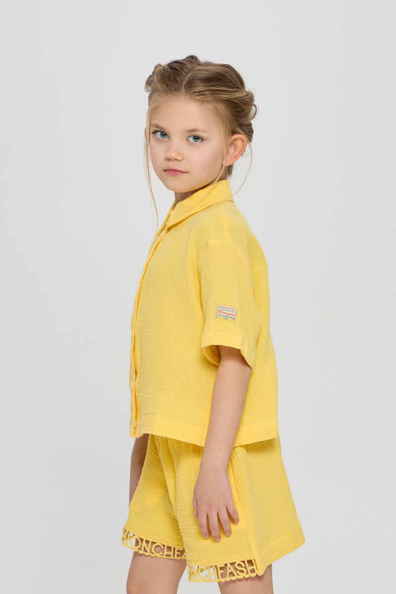 Blouse and Short Set, yellow