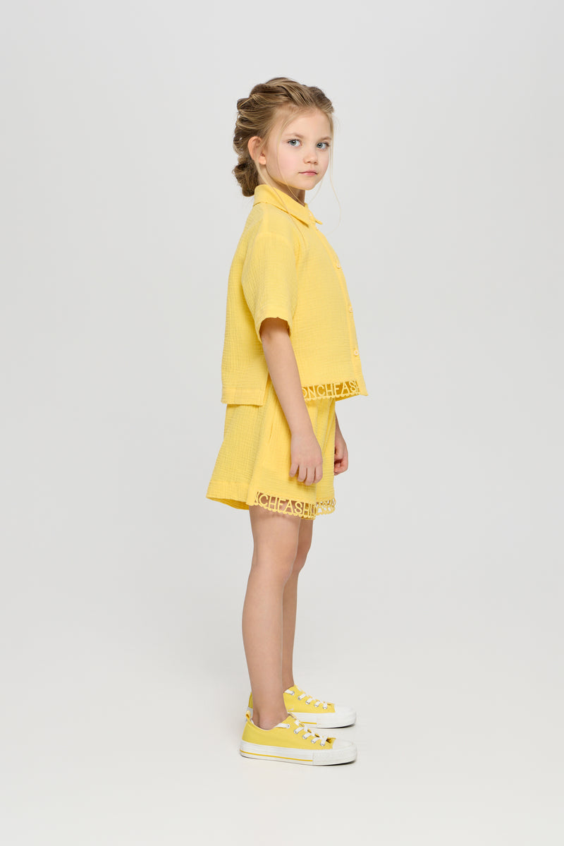 Blouse and Short Set, yellow