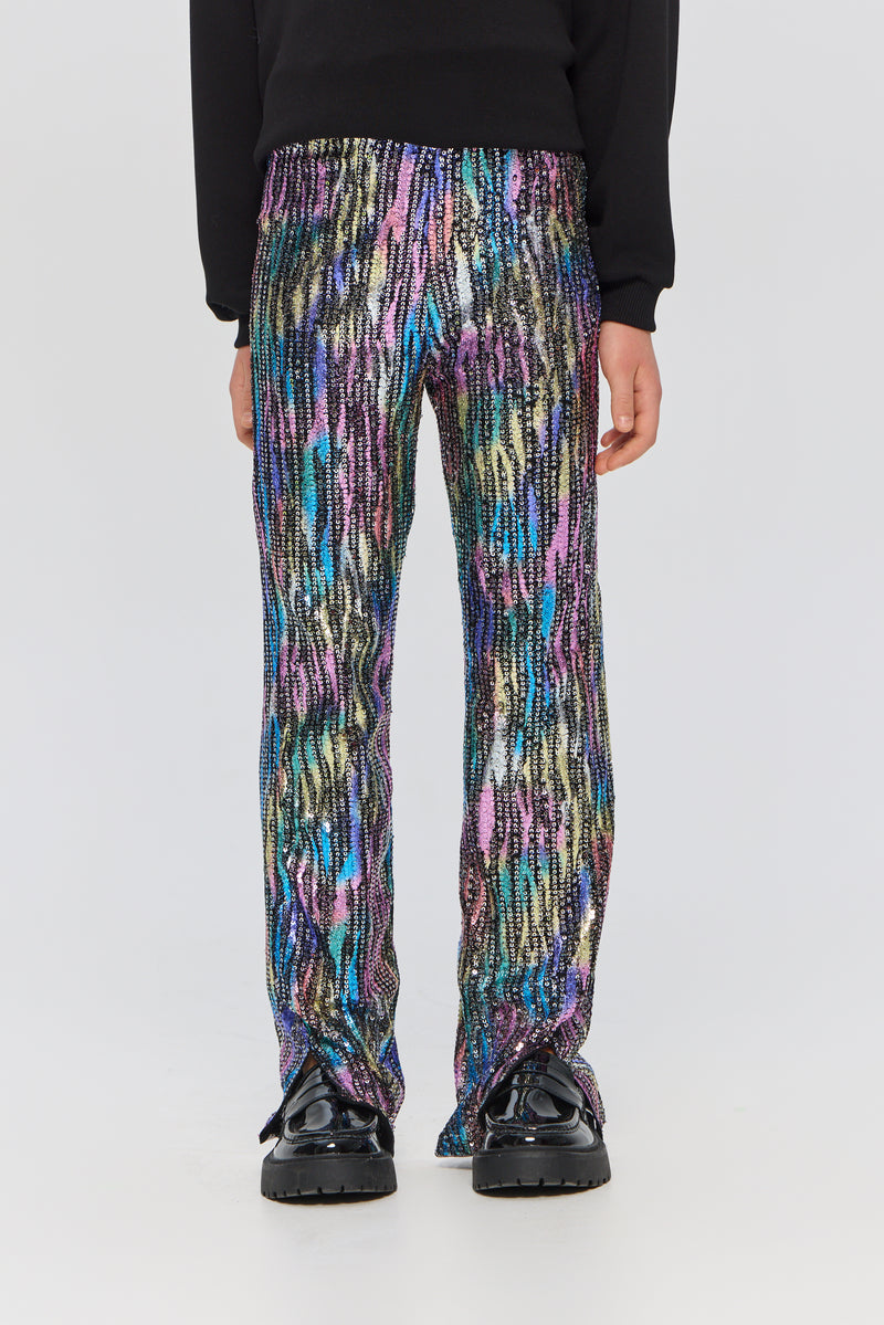 Sequins Trousers, multicolour