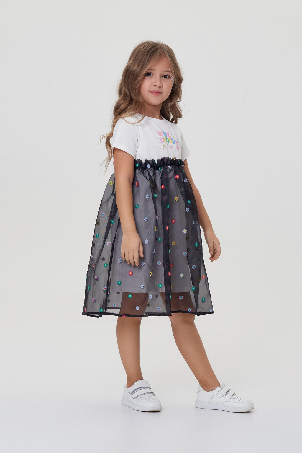 Organza Embroidred Combined Dress