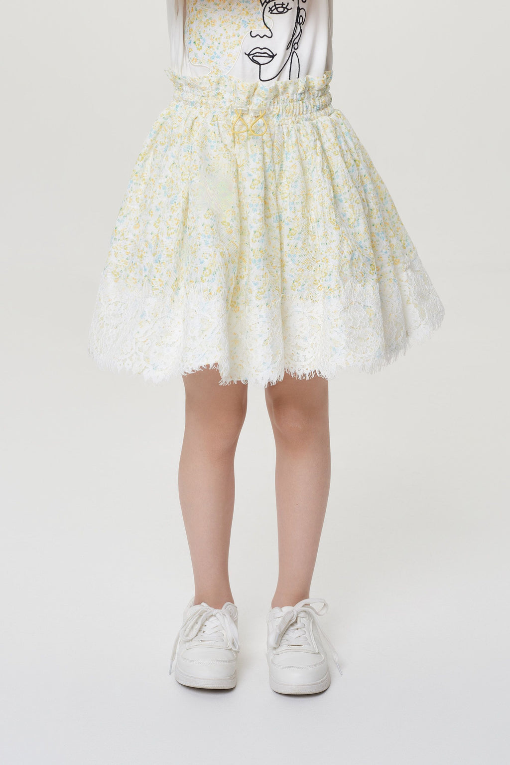 Embroidered Lace Shiffon Skirt