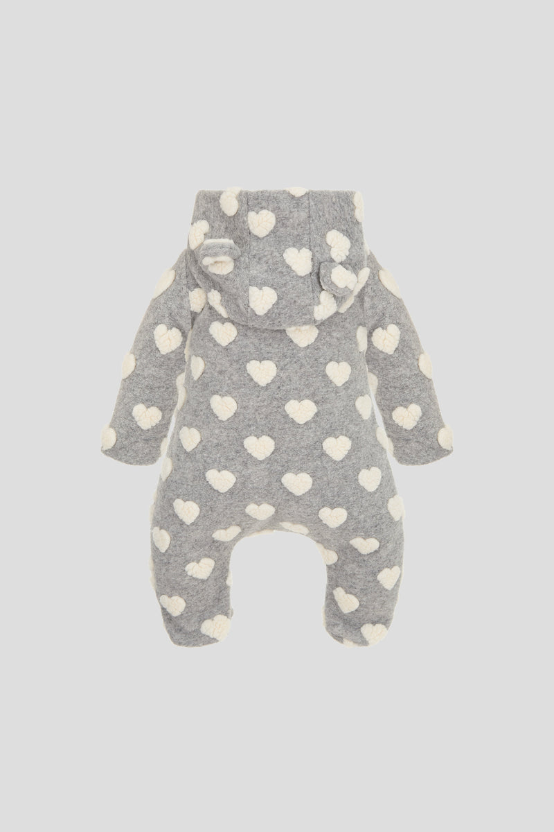 Heart Knitted Warmed Overall, grey