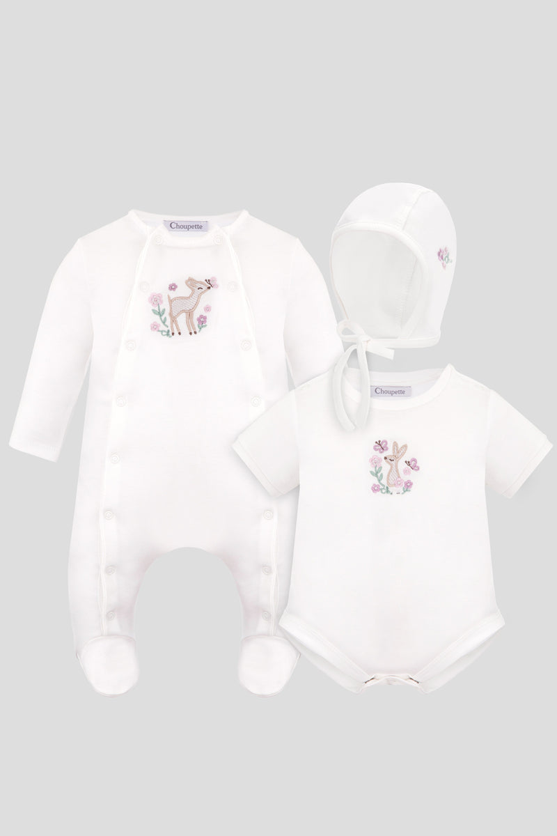 Decorated Smart Set (Overall, Bodysuit, Bonnet )