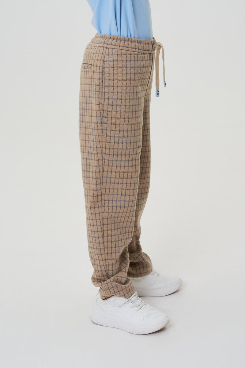 Plaid Jersey Trousers