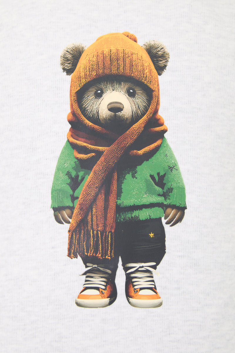 Printed Bear Overall. ecru