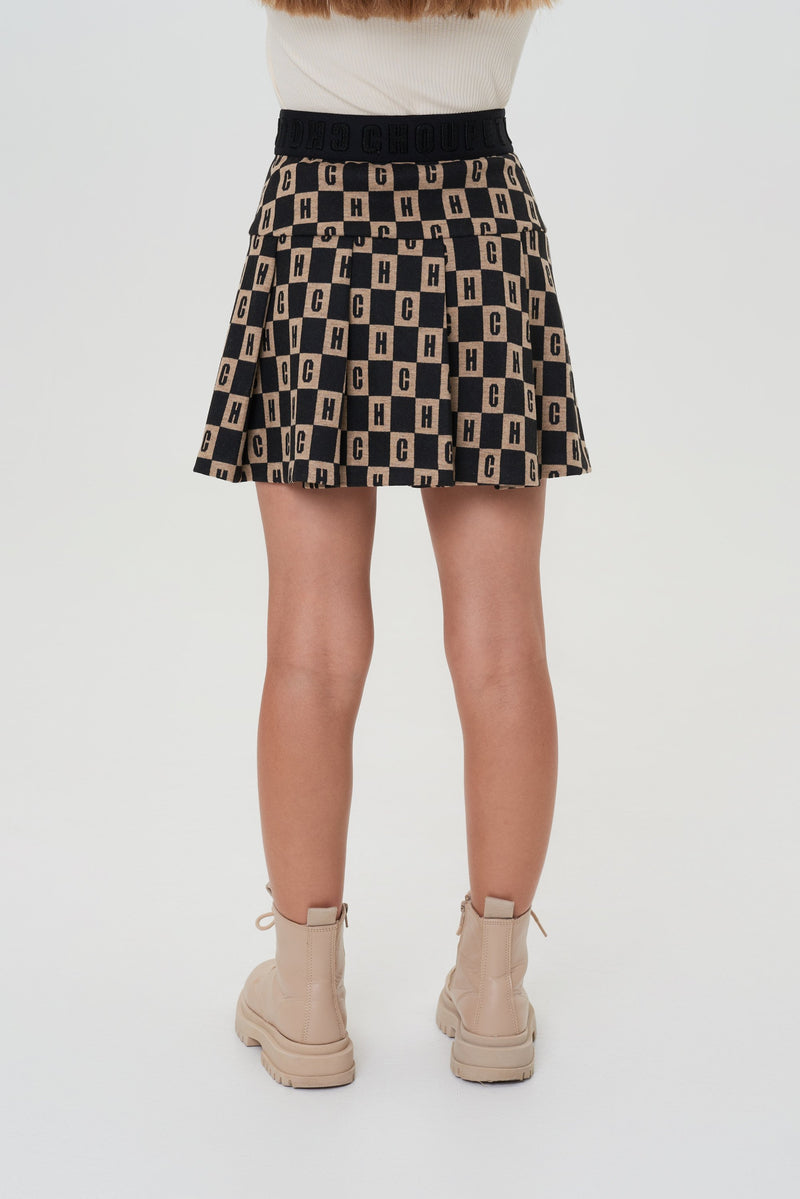 Pleated Jersey Skirt