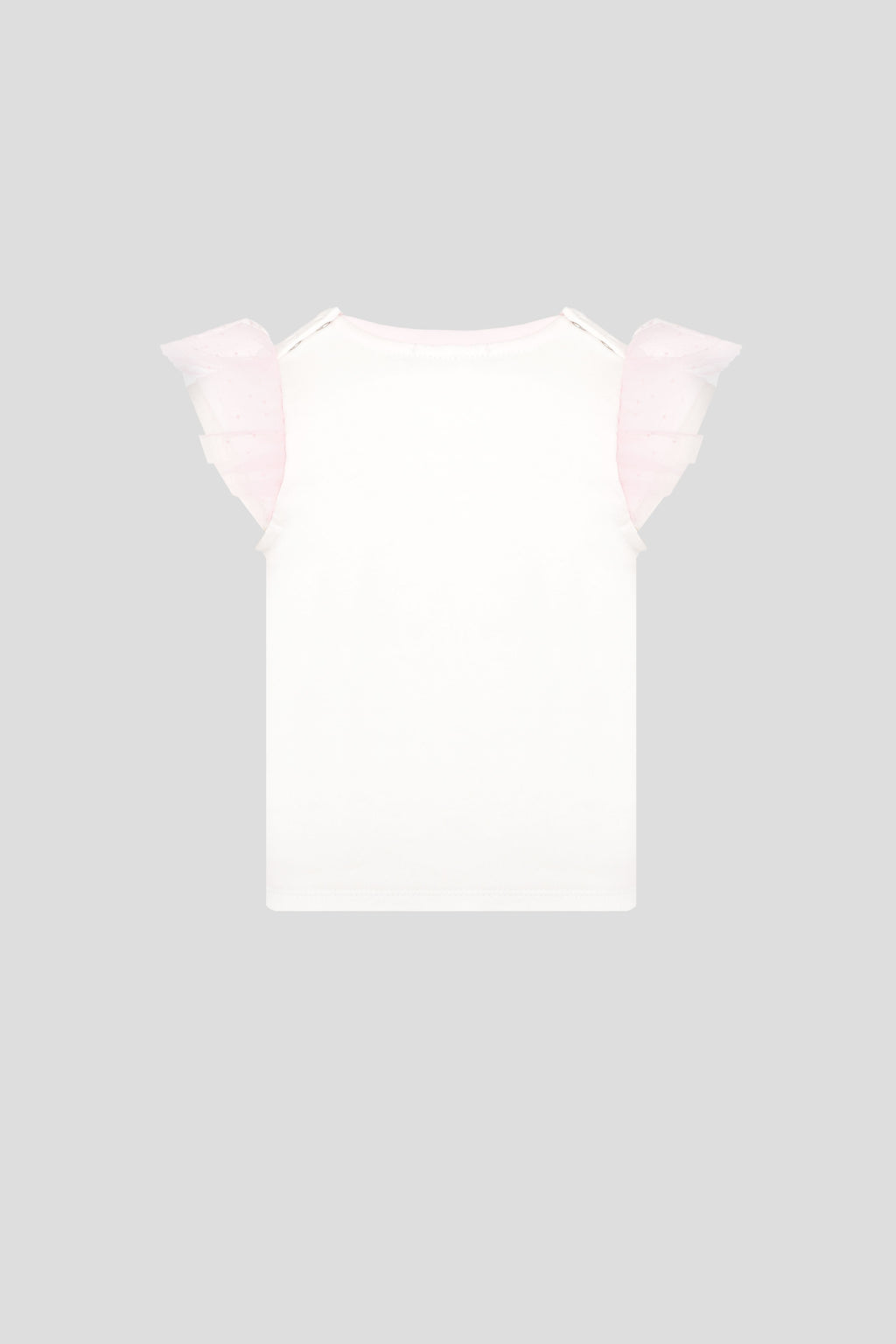 Mesh Flounces Printed T-Shirt