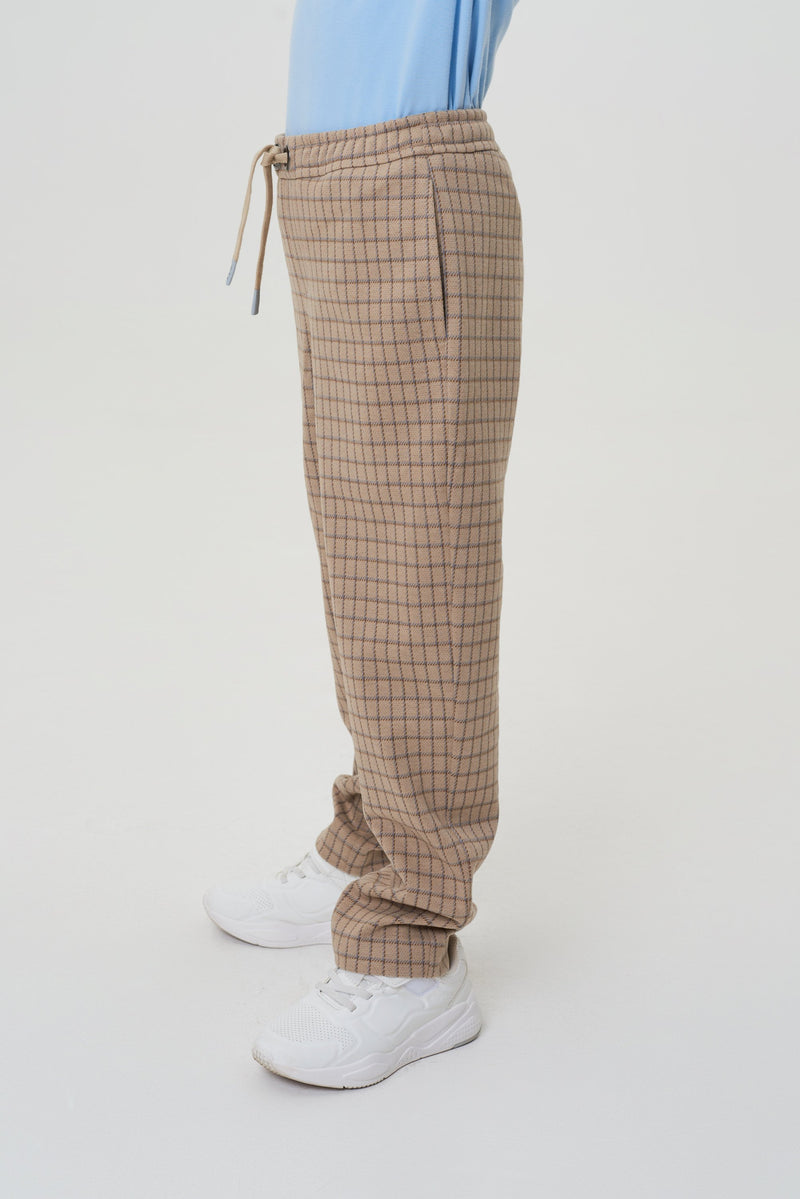 Plaid Jersey Trousers