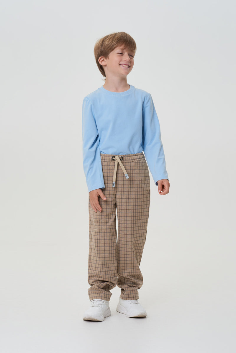 Plaid Jersey Trousers