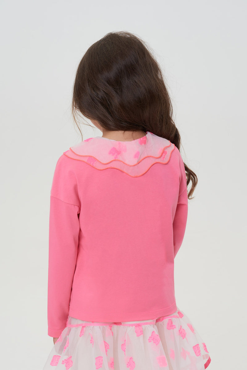 Organza Collar LS Tee