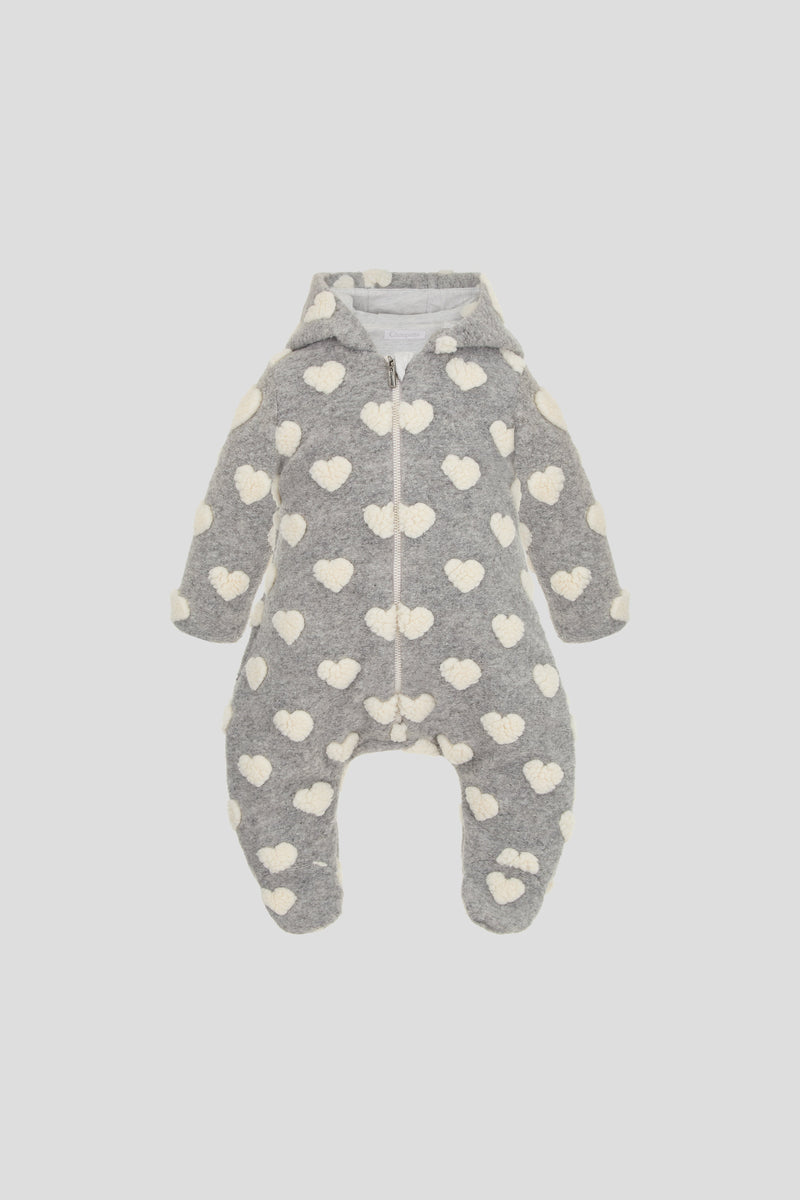 Heart Knitted Warmed Overall, grey