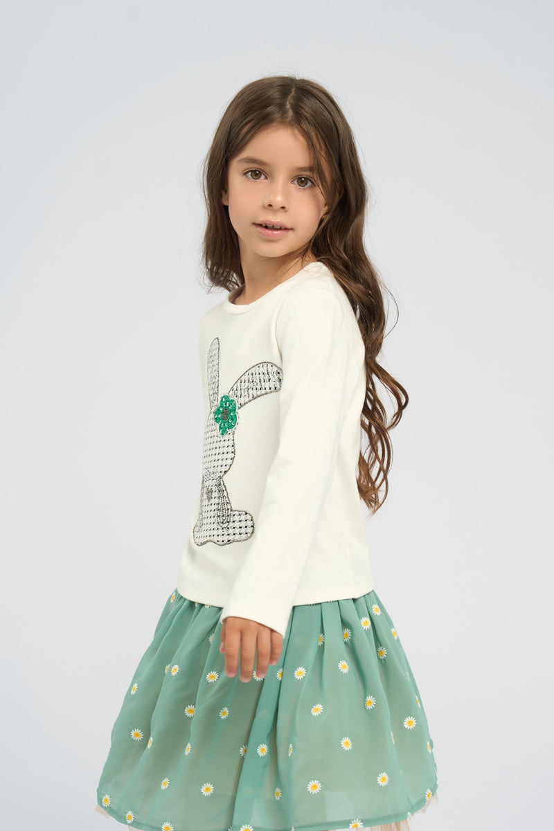 Smart Bunny LS Tee, milky