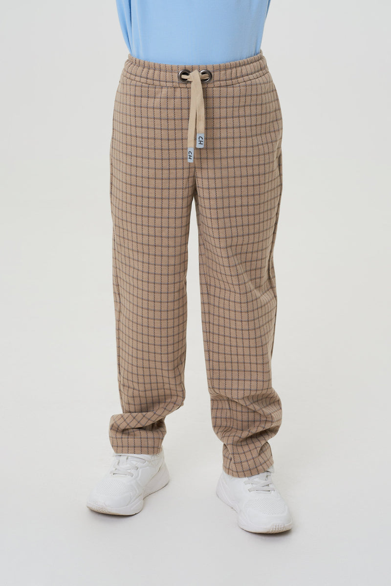 Plaid Jersey Trousers