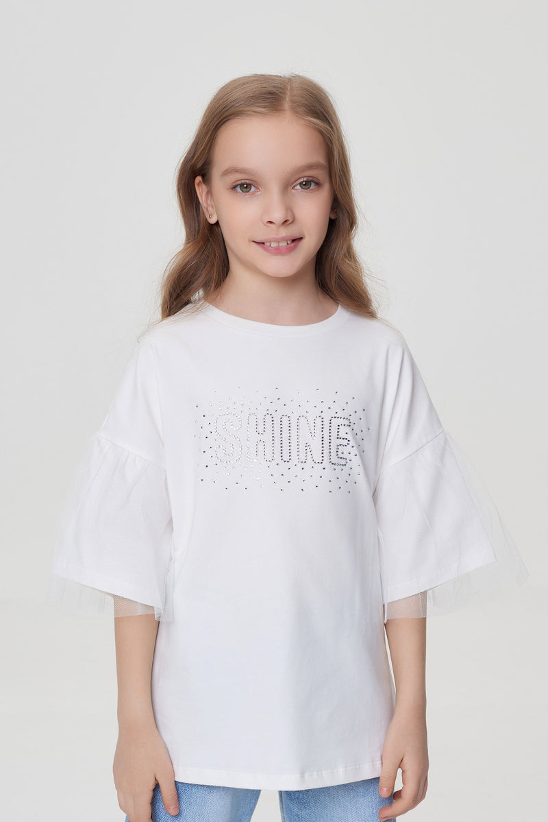 Balloon Sleeves Printed T-Shirt