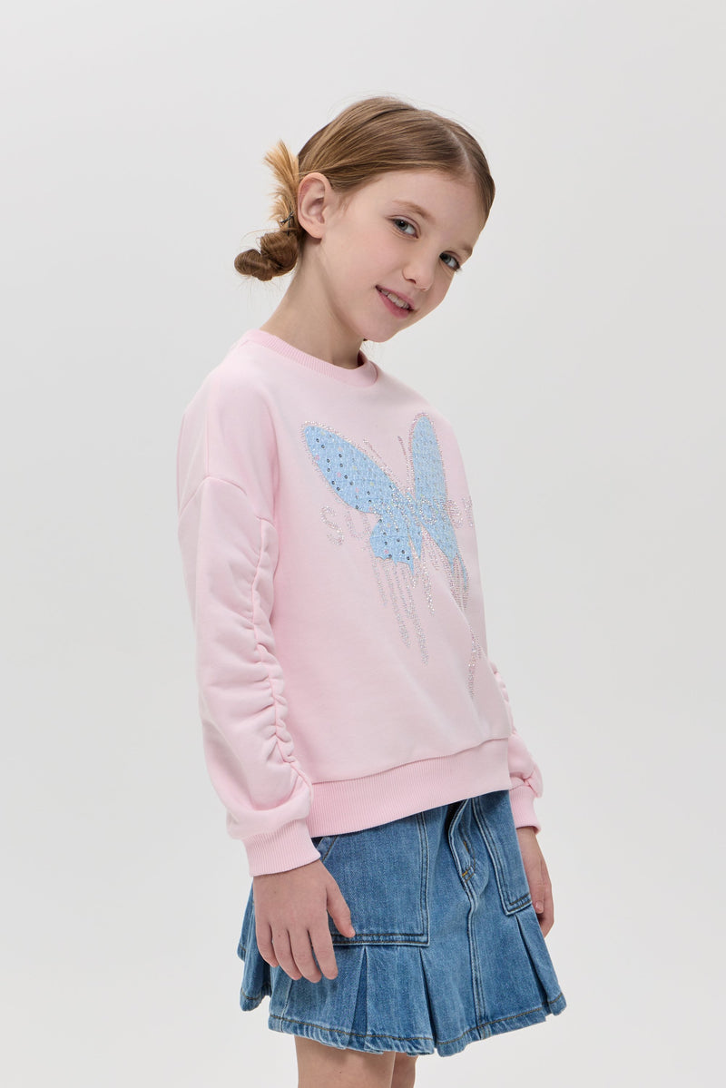 Butterfly Applique Tracksuit, pink