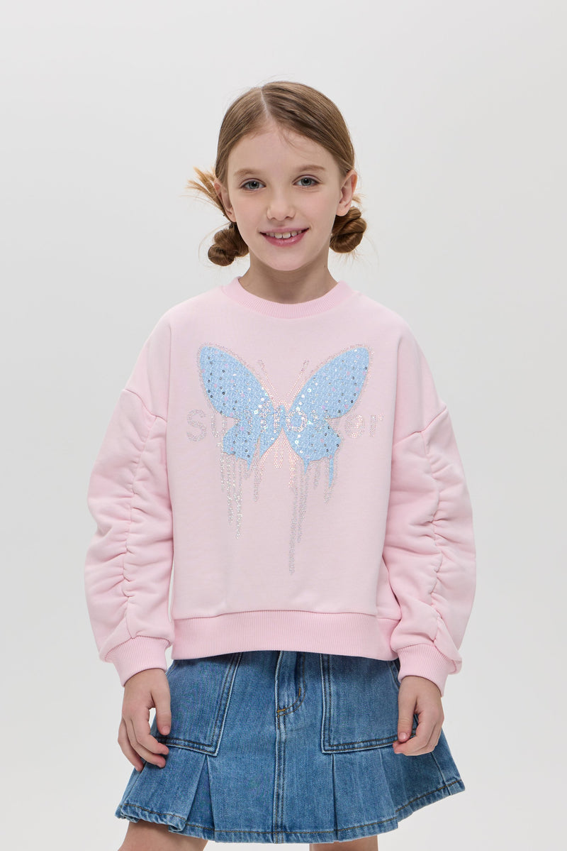 Butterfly Applique Tracksuit, pink