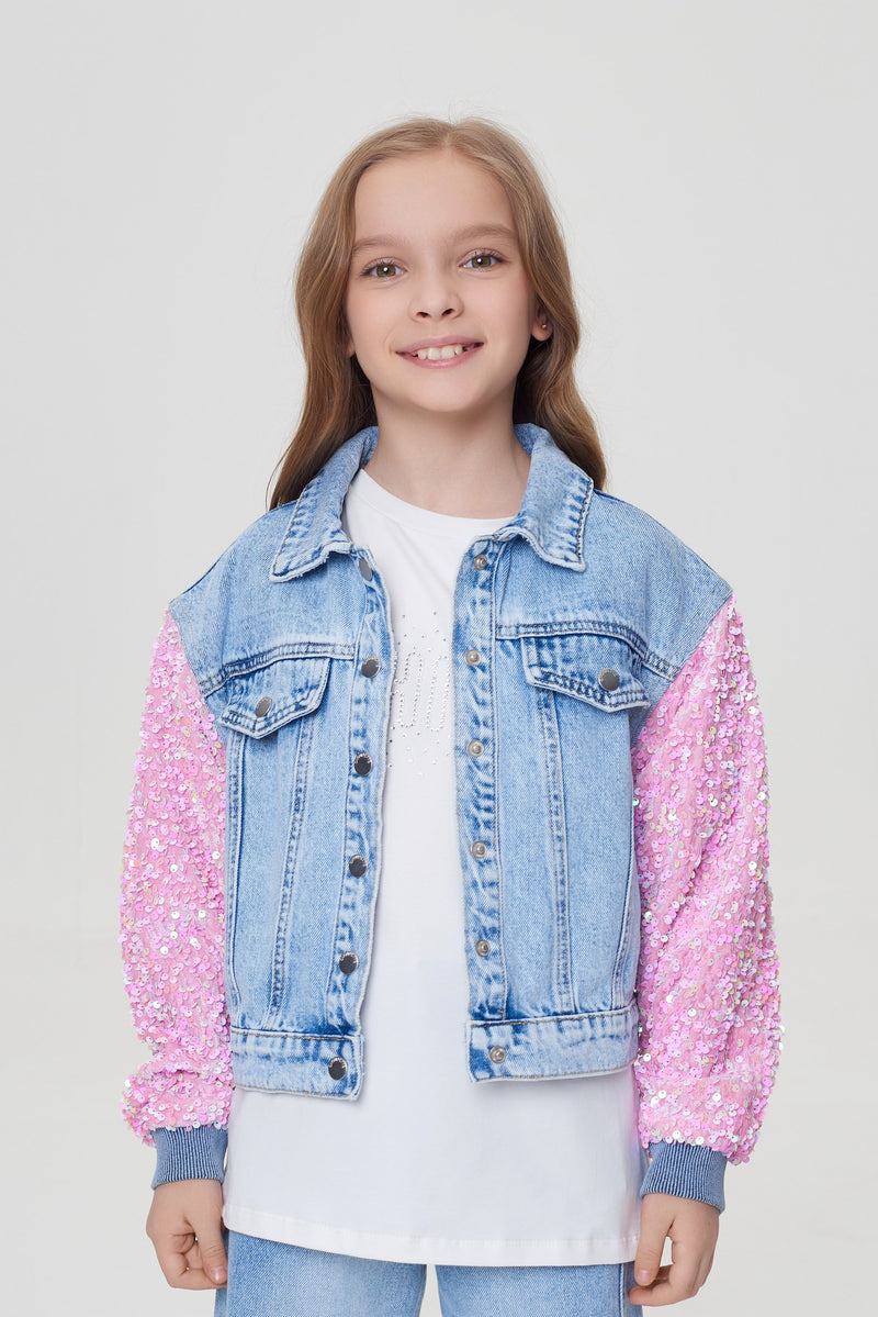 Soft Sequins Denim Jacket