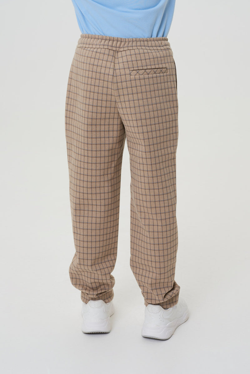 Plaid Jersey Trousers