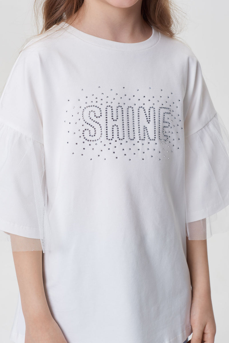 Balloon Sleeves Printed T-Shirt