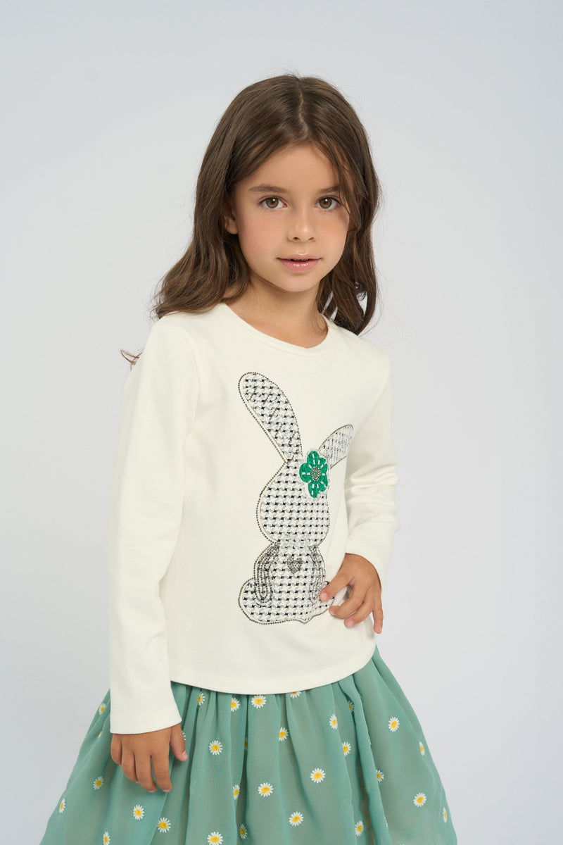 Smart Bunny LS Tee, milky