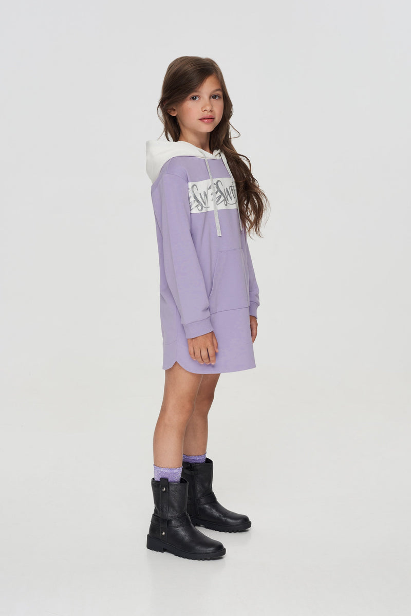 Footer Hooded Dress/Lilac