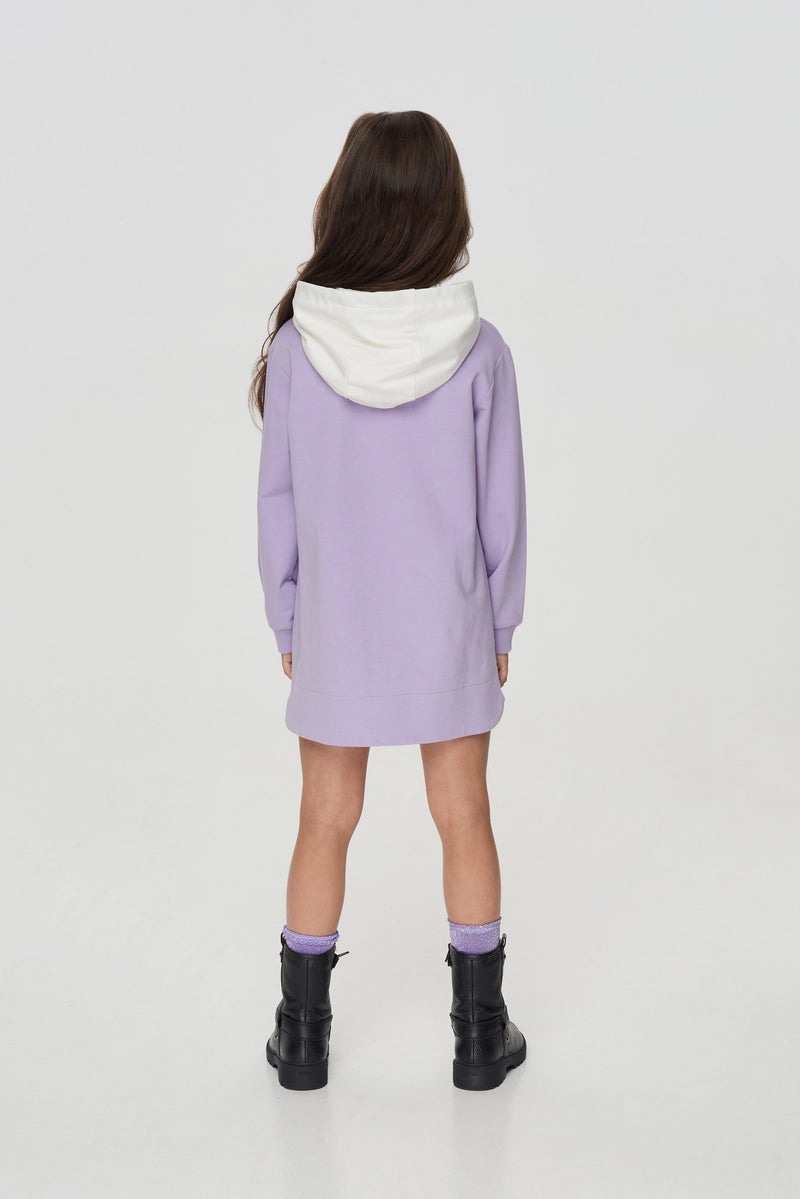 Footer Hooded Dress/Lilac