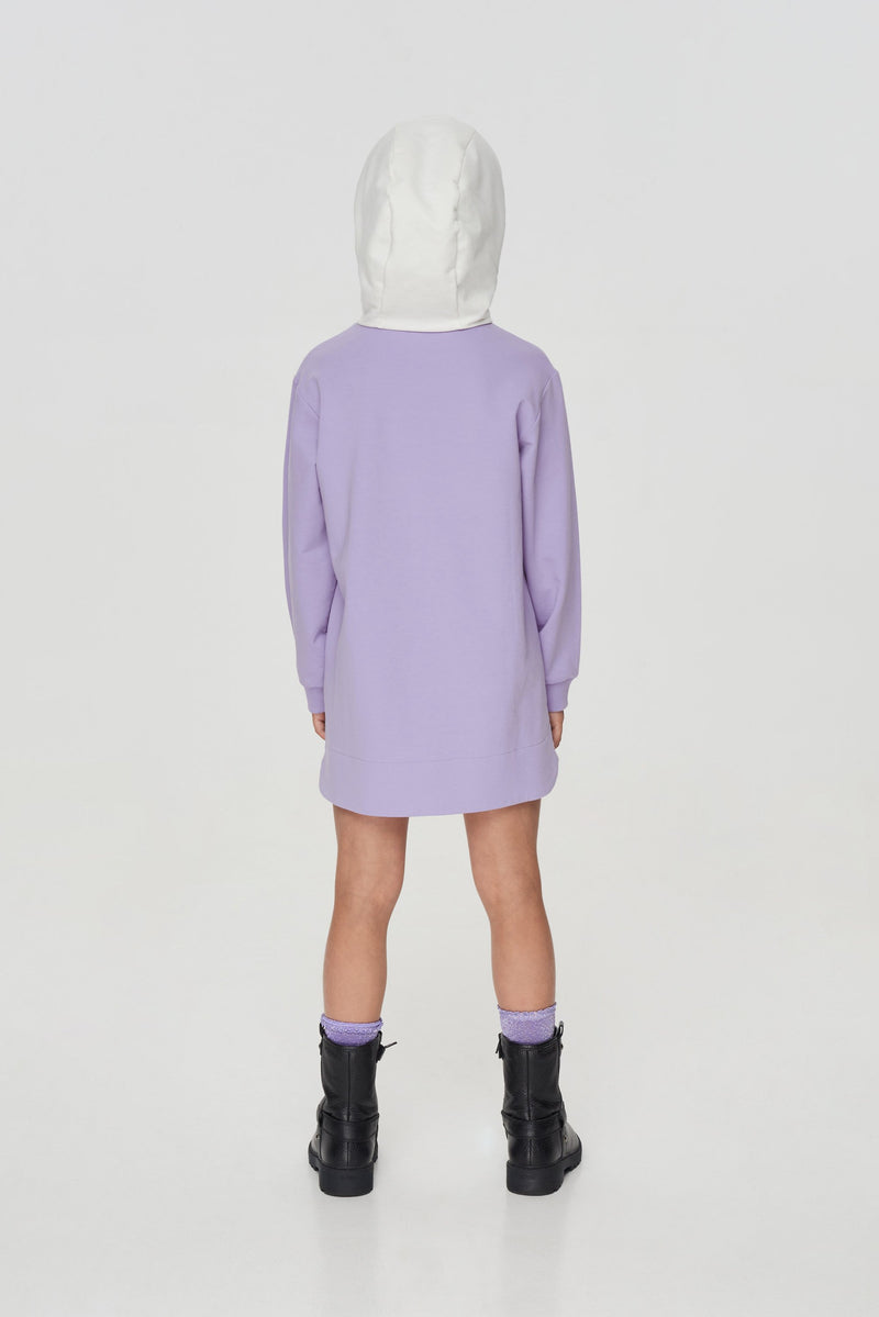 Footer Hooded Dress/Lilac