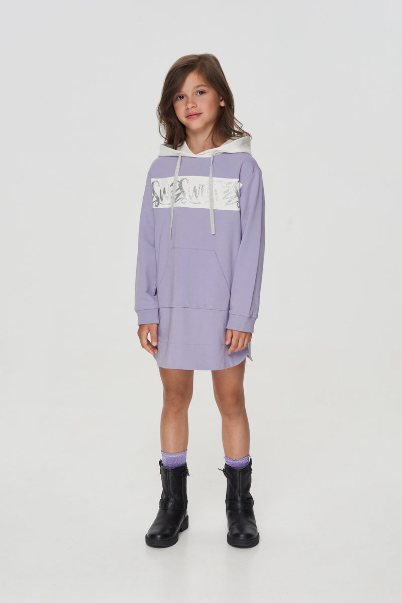 Footer Hooded Dress/Lilac